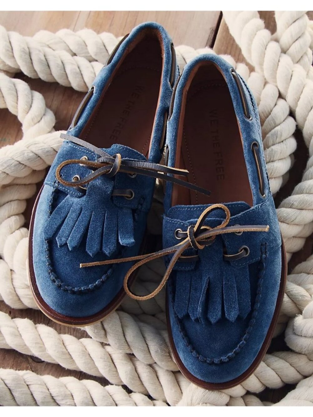 NEW Free People Benny Boat Shoes Boho Chic Contemporary Preppy Suede Womens 9